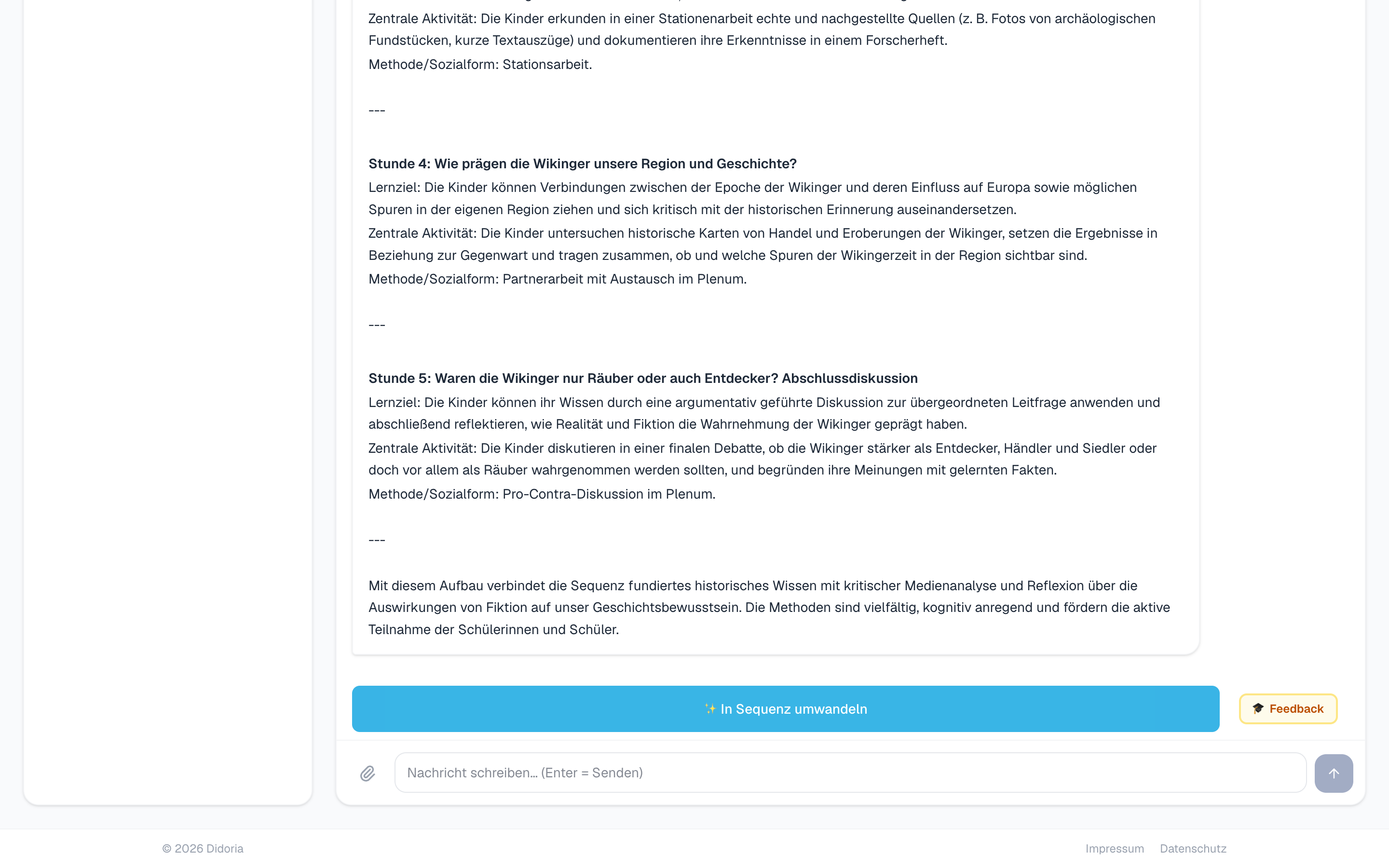 Sequenz umwandeln